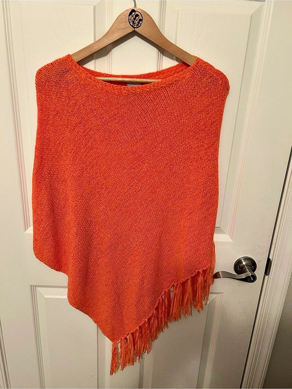 Chico's Fringe Poncho in Orange Size S/M